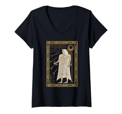 T-shirt Moon Knight Marvel col v pour femme adepte de looks originaux et confortables