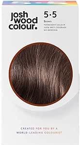 Josh Wood Colour - Ammonia-Free Hair Dye - Permanent Hair Colour with 100% Grey Coverage - Vegan Friendly, Natural-Looking Results, Shiny & Hydrated Hair | 5.5 (Brown)