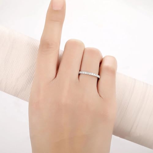 10K 14K 18K 2.5mm Moissanite Wedding Band for Women Round Moissanite Eternity Band D Color VVS1 Clarity Stackable Engagement Ring…3