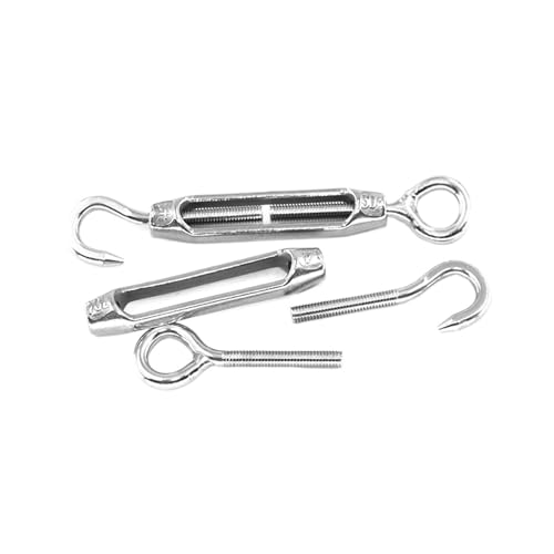 Tornillo tensor de cuerpo abierto acero inoxidable 304 Ojo-Gancho para cables, 1 pieza M4 miniatura 5