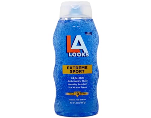 LA Looks Extreme Sport Alcohol-Free Hair Gel, Level 10 Hold, 20 oz