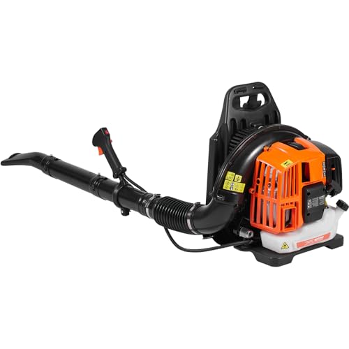 VEVOR Backpack Leaf Blower 52CC 2-Cycle Leaf Blower with 1.37L Fuel Tank 480CFM Air Volume 175MPH Speed Ideal for Lawn Care Leaf Cleaning and Snow Removal