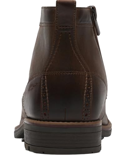 Clarks Clarks Men's Emmet Zip Ankle Boot, Brown Distressed Leather, 13