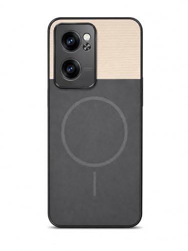 Image of Bintage Dual-Leather Mac Safe Design Phone Case| Soft Touch Finish | Full Camera Protectection Back Cover Compatible for One Plus Nord CE2 5G - White & Starry Black
