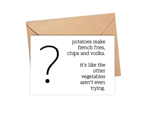 OwingsDesignsPerfect Potatoes Make French Fries - `bvXƃEHbJJ[h - lɂĂ̈pJ[h - ނւ̖ʔo[Xf[J[h - Just Because Card - Snarky Humo