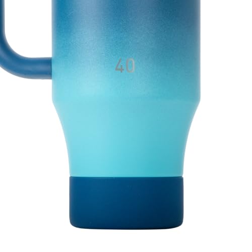 Image of Takeya Stainless Steel Tumbler with Handle and Straw (40 oz, Ombre Adventure) - Insulated Water Bottle with Straw for Water & Iced Beverages