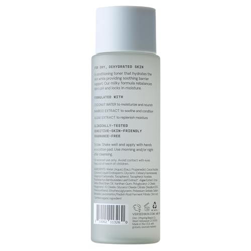 Image of Versed Skin Soothe Hydrating Milky Toner for Face - Nourishing Coconut Water with Algae & Bamboo Extracts - Helps Restore Skin's Natural pH Balance (Skin Soothe - 4 Fl Oz (Pack of 1))