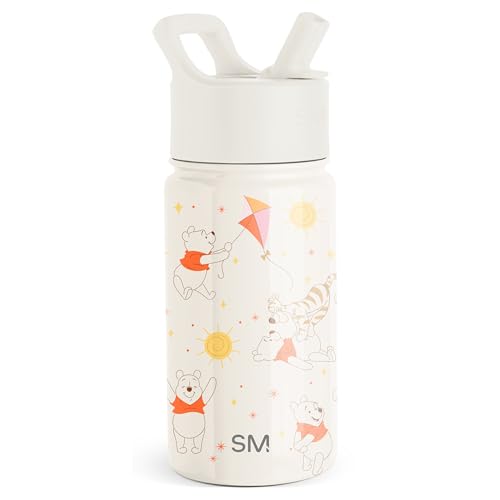 Image of Simple Modern Kids Summit Water Bottle with Straw Lid | Disney Winnie the Pooh 14oz Stainless Steel Cup Insulated Tumbler for Girls, School | Winnie the Pooh Life