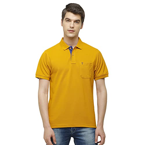Image of Classic Polo Mens Cotton Blend Solid Half Sleeve Regular Fit Polo Neck T-Shirt