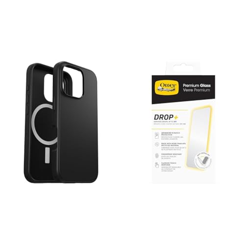 Coque iPhone 16 Pro OtterBox Symmetry antichoc fine noire avec verre premium