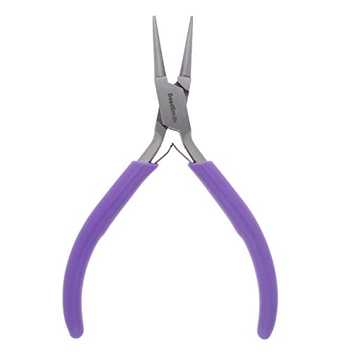 The Beadsmith Round Nose Pliers, Fine Tips, 4.5 inches (114mm), PVC Grip Handle with Double Leaf Springs - Image 3