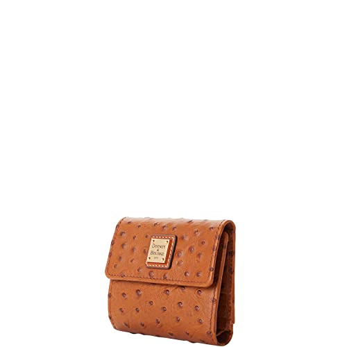 Dooney & Bourke Wallet, Ostrich Small Flap Credit Card Wallet - Caramel #TOP1