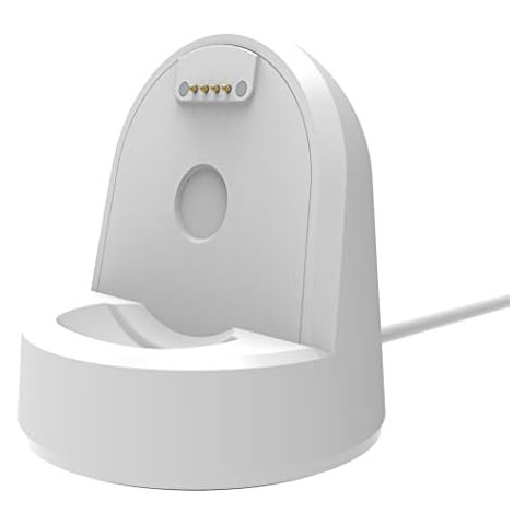 Ticwatch E Charger and Ticwatch S Charger,Replacement Data Connection Charging Dock Compatible with Ticwatch E/S Stand Station with 5 Feet Charger Cable Soarking White Cover