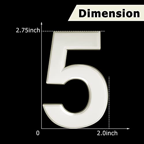 Image of 20 Pieces House Numbers Mailbox Numbers 0-9, 3D Door Address Numbers Self Adhesive Mailbox Numbers Sticker or House, Apartment, Office, Hotel Room, Mailbox Signs (White,2.76 Inch)