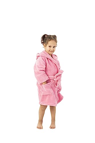 BC BARE COTTON Kids Microfiber Fleece Hooded Robe