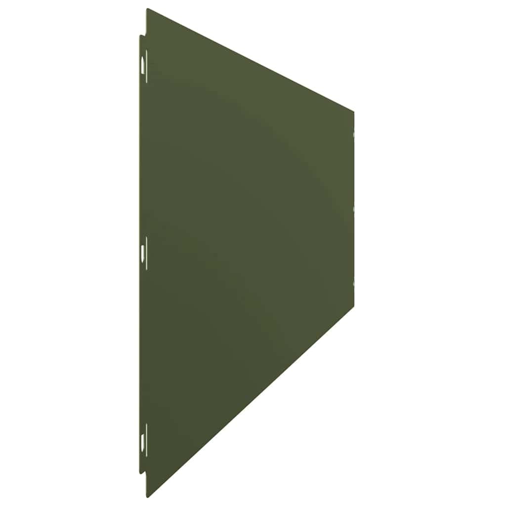 Krawędzie trawnika ze stali walcowanej na zimno, 20 sztuk, oliwkowozielone 25 x 103 cm, obramowanie rabatek ogrodowych, krawędź do koszenia z elastycznym połączeniem wtykowym do ograniczenia
