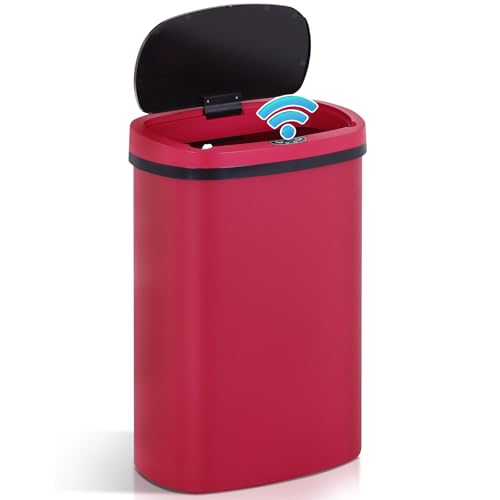 Bote de basura Dkelincs 13 gal Oval con sensor rojo
