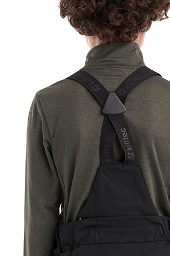 killtec Jungen Skihose mit abzippbarem Latz und Kantenschutz Boys Skihose 242, schwarz, 176, 43401-000