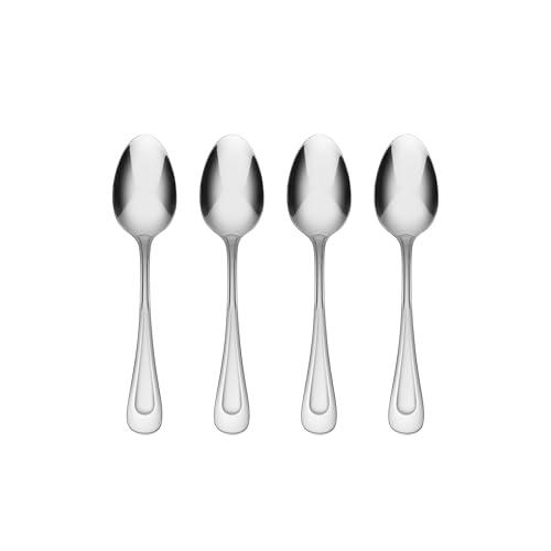 Image of Oneida Silverware Set, Satin Sand Dune Everyday Flatware 4-Piece Teaspoons Set, Service For 4, 18 /0 Stainless Steel, Dishwasher Safe, Satin Finish, Home & Kitchen Utensils, Teaspoon (Silver, 4 Piece)