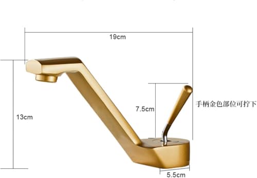 Image of BASSINO Stylish Bathroom Faucet with Single Lever - Waterfall Bathroom Basin Faucet of Brass - Hot and Cold Water Mixer Antique Tap for Bathroom (Rose Gold)