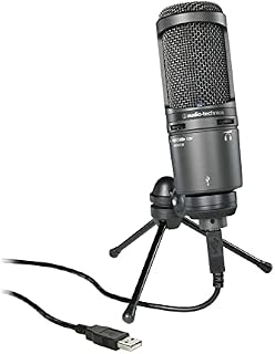 Audio-Technica AT2020USB+ Cardioid Condenser Microphone (USB connection) for voiceover, podcasting, streaming and recording