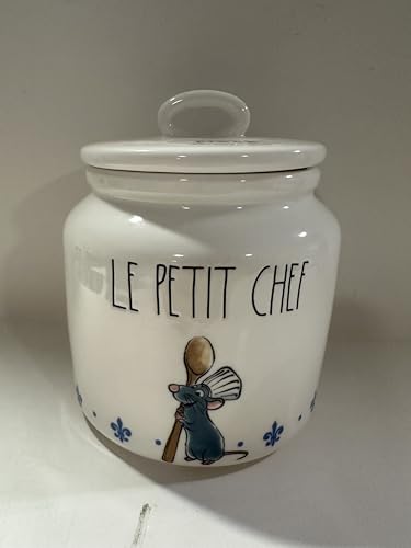 Rae – LE PETIT CHEF CANISTER White | kitchen canister, cookie jar, storage container | French farmhouse kitchen décor, Ratatouille inspired collectible, whimsical chef mouse design - Dunn By Magenta