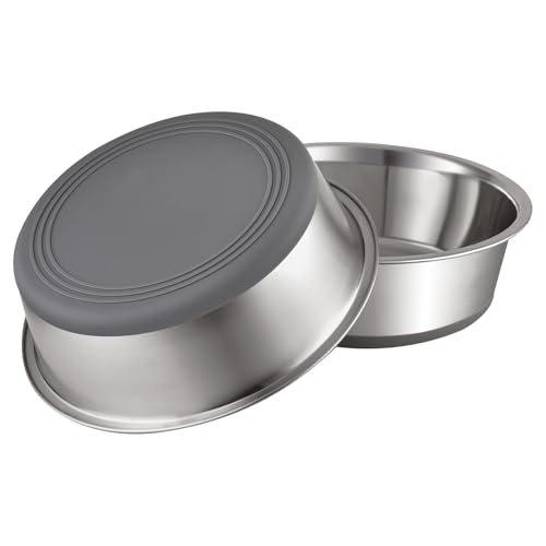 PEGGY11 Cuencos de Acero Inoxidable para Perros y Gatos, Antideslizantes, Parte Inferior de Goma, Grado Alimenticio, Sin BPA, Aptos para Lavavajillas, Fáciles de Limpiar, 480 ml, 2 Paquetes