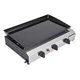 WERKA PRO Plancha à gaz 3 brûleurs, Silver