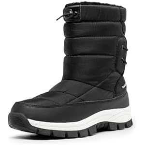 DREAM PAIRS Women's Winter Snow Boots Waterproof Lightweight Warm Fashion Janara Mid Calf Boot 12 Black