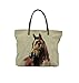 Horse Leather Strap Canvas Tote Bag