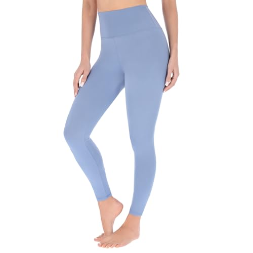 Leggings cómodos de cintura alta elásticos casuales negros no transparentan mujer