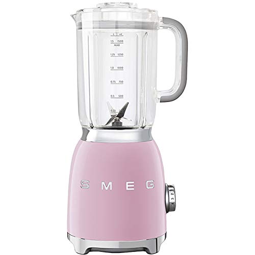 Smeg Blf01PkUK, 50'S Retro Style Aesthetic Blender, 1.5 L Bpa-Free Tritan Jug, Pre-Set Smoothie And CrUShed Ice Programs, Die-Cast Aluminium Body, Pink, 1 Year Warranty