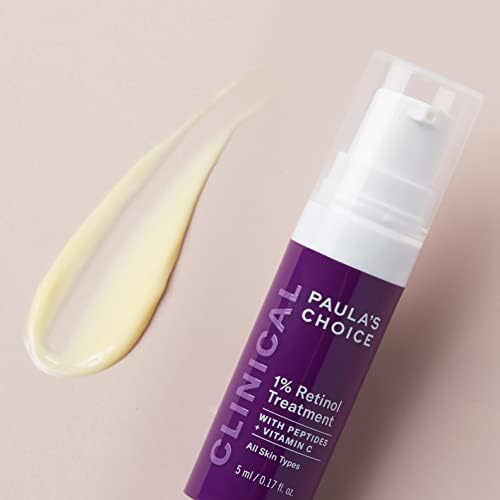 Paula's Choice CLINICAL 1% Retinol Kuracja - Przeciwstarzeniowe & Ujędrniający Twarz Serum Wygładzenie Drobnych Linii & Zmarszczek - z Witaminą C & Peptydy - Wszystkie Rodzaje Skóry - 5 ml