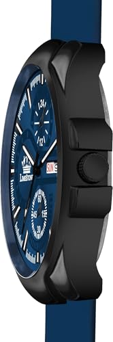 Image of LIMESTONE Men's Analog Quartz Watch with Day & Date Display, Leather /Silicone Strap - Casual & Formal Wrist Watch for Men