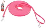 Waterproof Long Leash for Dogs Training 16FT/30FT/50FT, Long Dog Leash Heavy Duty,Dog Lead for Large Medium Small Dogs Outside Walking, Playing, Camping, or Yard(Pink 30FT)