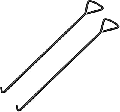Takuoo 2pcs 60cm (24 inch) Manhole Hook,Manhole Cover Lifter,Heavy Duty Lifting Hooks,Manhole Cover Hook Lifting Manhole Covers & Storm Drain Cover
