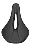 Moliuoly Sella per bicicletta ergonomica con assorbimento degli urti e design traspirante in pelle PU per mountain bike e bici da corsa, comoda sella nera 157 x 243 mm