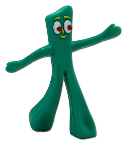 NJ Croce Gumby 3 Mini Bendable Figure Officially Licensed Flexible Posable Toy Classic Clay Animation Character Collectible Flexfigs for Adults & Kids 3 and Up