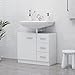 Produktbild vidaXL Waschbeckenunterschrank Waschtisch Unterschrank Badmöbel Badschrank Badezimmerschrank Badezimmer Weiß 63x30x54cm Spanplatte