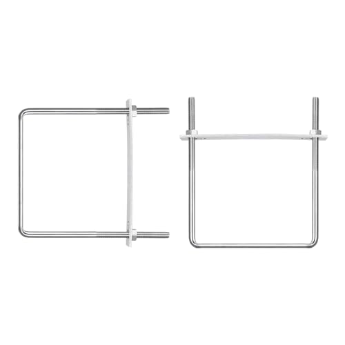 Image of DTGN M10x160x210mm(ThreadxWxL) Square U Bolt - 2Pack - Good for Trailer Pipe Replacement Parts - 304 Stainless Steel U Shape Bolts