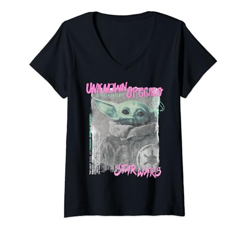 T-shirt Star Wars femme col V le cadeau idéal pour afficher sa passion Grogu