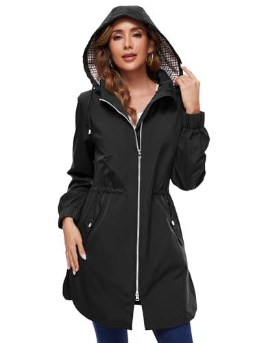 Bloggerlove C0901-B-XL Rain Jackets For Women Waterproof Lightweight Lined Women'S Raincoats thumb #2