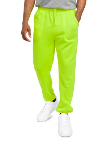 G-Style USA Men's Casual Lounge Fleece Sweatpants with Pockets FL78-GSTYLE - Neon Green - Small
