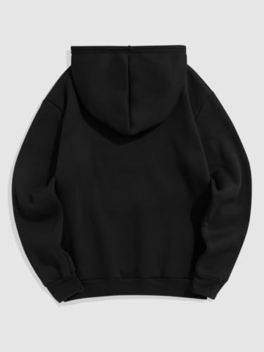 ZAFUL Men's Hooded Sweatshirt Graphic Colorblock Two Tone Fleece Lined Pullover Thermal Hoodie (YELLOWSTONE-Black, 2XL)2