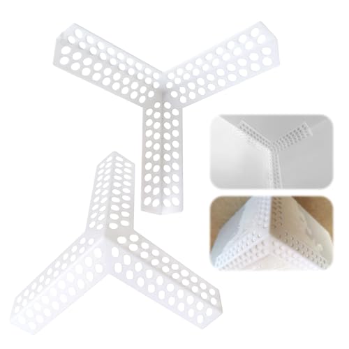 UNRUNFO Drywall Corner Bead - 3 Way Inside Outside Drywall Corner, 3 Way Corner Cap Drywall Anti-Crack(10 Pack), White, 3WCB-3