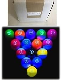 BuyBocceBalls Listado - Juego de billar o piscina regulación EPCO Glo de alta calidad, con bolas de 5.75 onzas, 2.25 pulgadas de diámetro (brilla