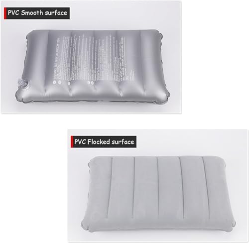 4Pack-Ultralight-Inflatable-Travel-Pillow-Small-Squared-Flocked-Fabric-Air-Pillow-for-Traveling-Holiday-Trip-Hiking-CampingNappingNeck-Lumbar-Support-165-in-x-105-in-GrayBlueRedGreen