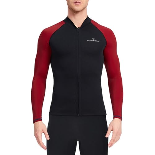 Chaqueta de neopreno para hombre 1.5mm manga larga con cremallera frontal para deportes acuáticos y ejercicio miniatura 1
