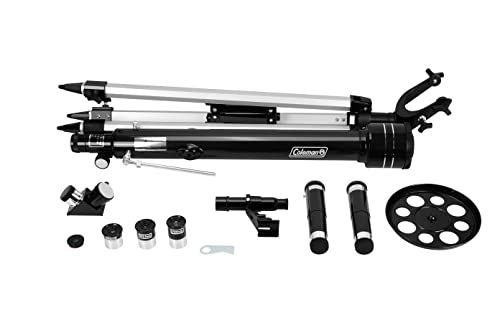 Image of Coleman 700mm x 60mm Refractor Telescope (35x-525x) Kit with Heavy-Duty Carrying Case - Metallic Charcoal Gray