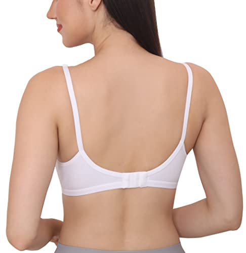 Image of GLAMORAS Women's Soft Poly Cotton Non Padded Wirefree Everyday T-Shirt Bra with Adjustable Straps | Seamless Cups Full Coverage Bra for Women Daily Use | Size 32-40, B, C & D Cup